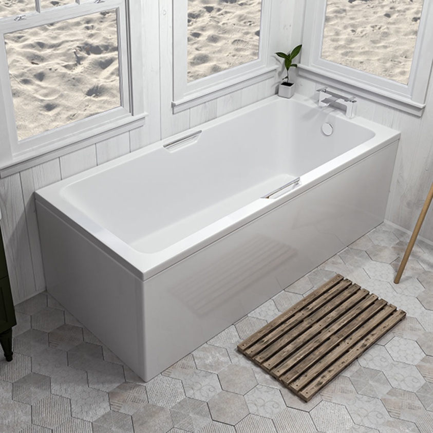 Eastbrook Beaufort Portland 1650 x 700mm Single Ended Bath with Twin Grips - Image 1